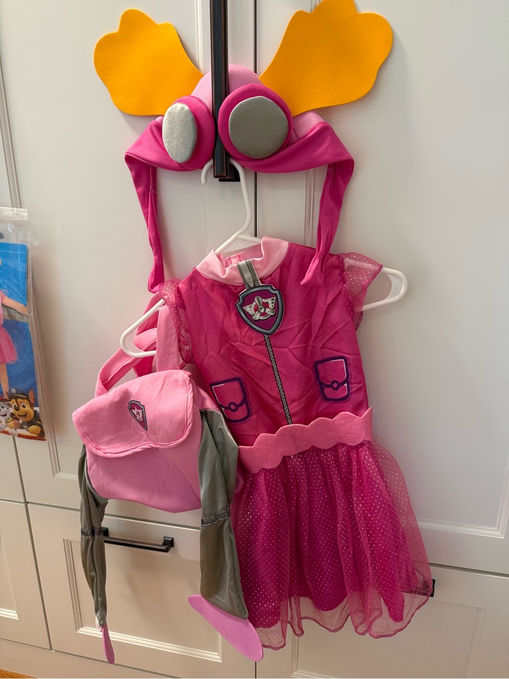 Paw Patrol Skye Pink Kids Costume Dress with Backpack & Goggle Hat